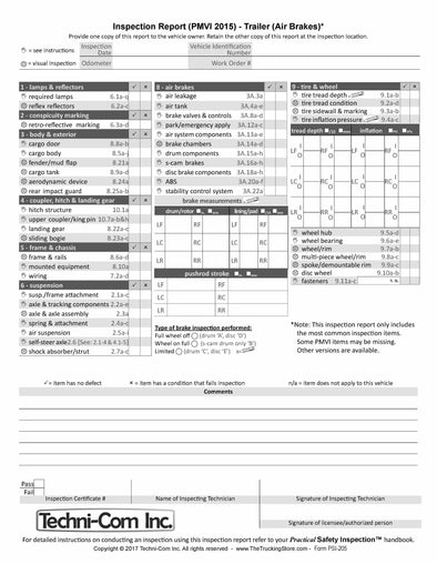 Inspection Report Forms – Techni-Com Inc.