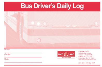 Bus Driver’s Daily Log Book - Stock