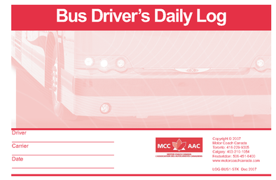 Imprinted - Bus Driver’s Daily Log Book