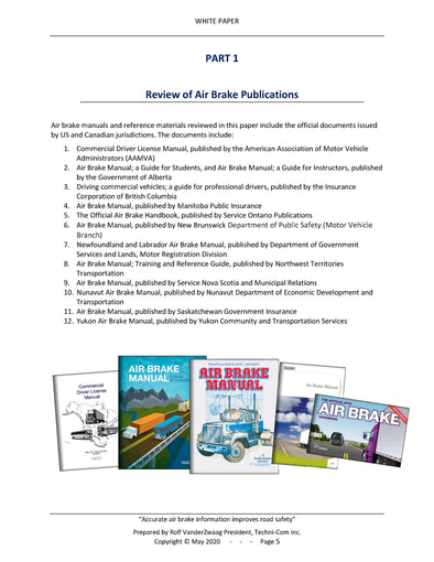 White Paper on Government-issued Air Brake Training Materials and Programs